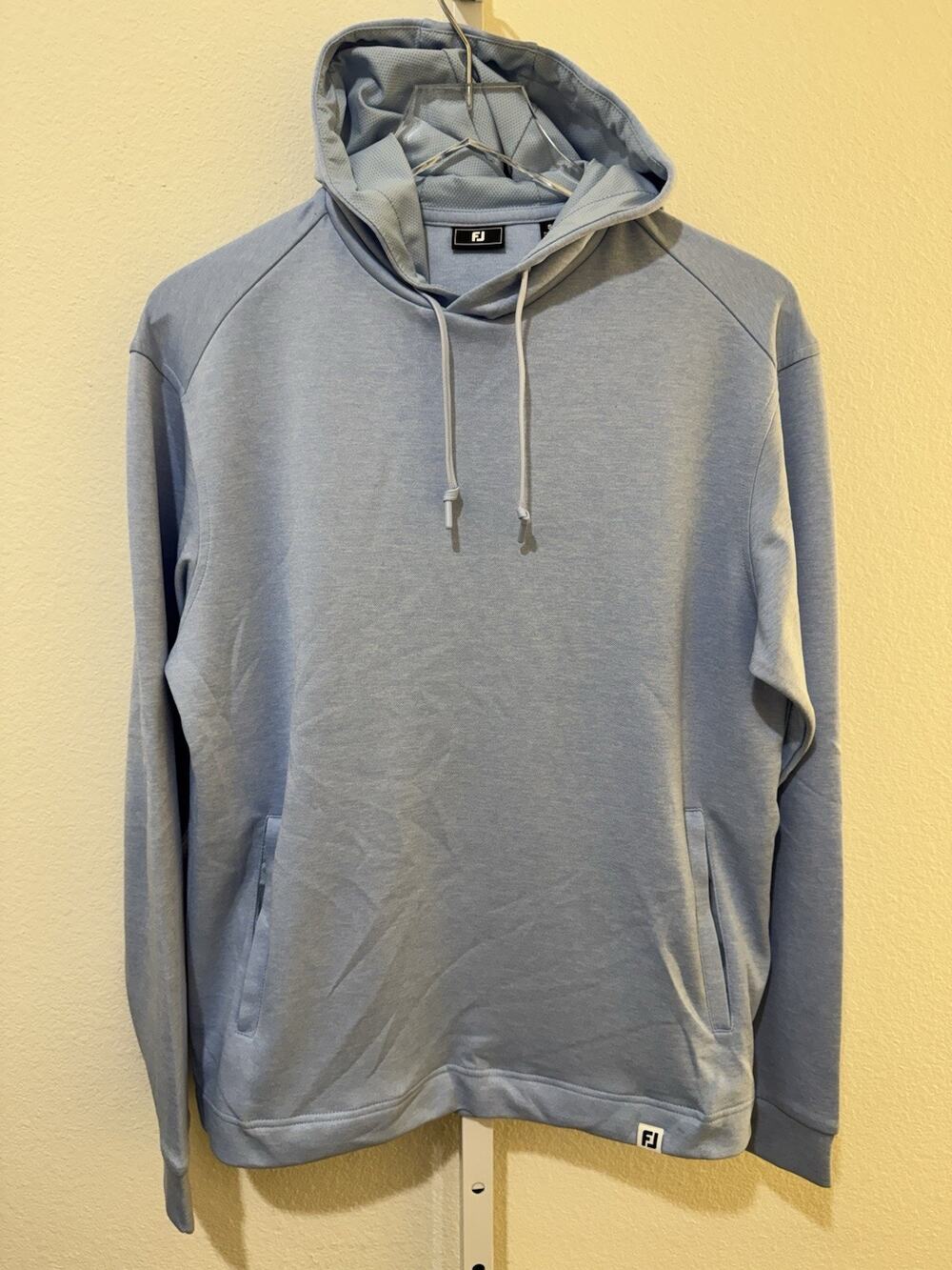 FootJoy Hoodie Mens Small Blue Lightweight Pullover Golf Logo Pockets Adult